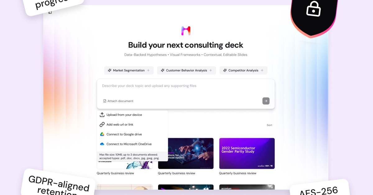 Marvin enterprise security features showing SOC 2 compliance, GDPR-aligned retention, and AES-256 encryption badges